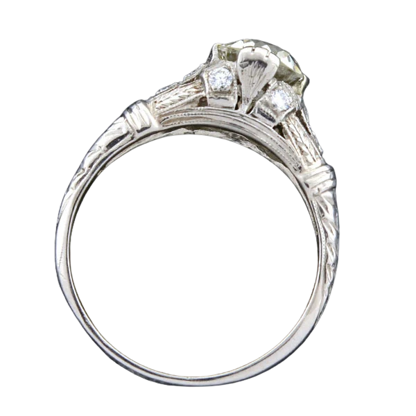 Art Deco Platinum Diamond Engagement Ring 1.16ct - Image 3