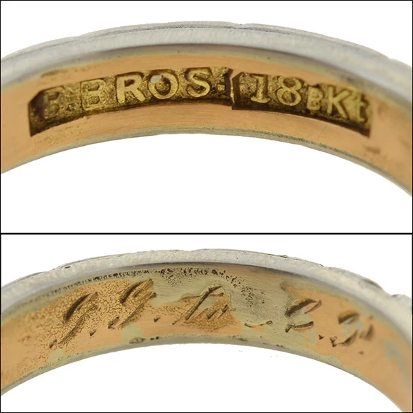 B. BROS Edwardian 18kt Carved Floral Mixed Metals Band - Image 5