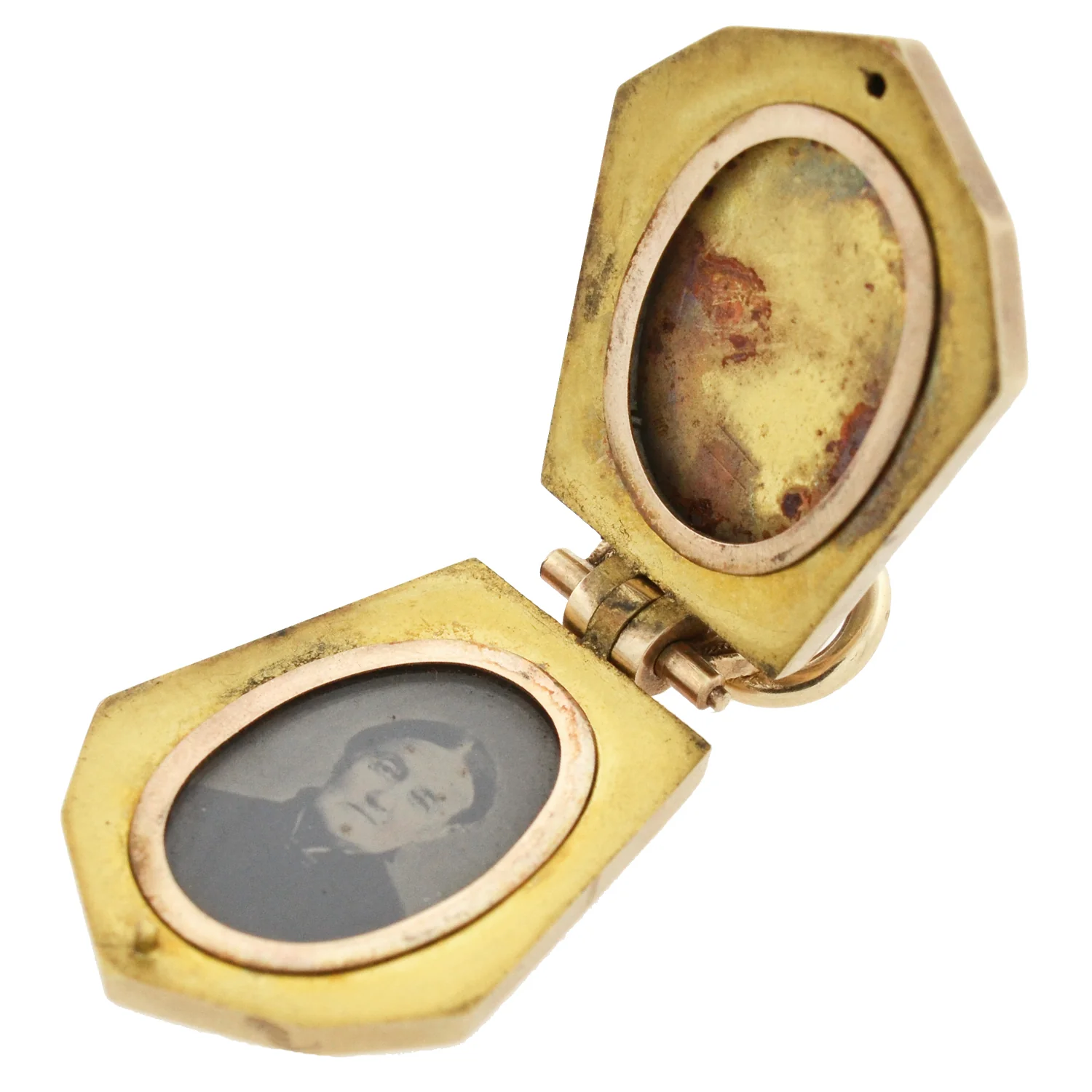 Victorian 15kt Inlaid Gold Quartz Locket - Image 5