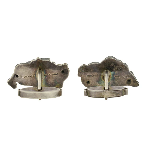 Victorian Japanese Sterling Figural Shakudo Cufflinks - Image 4