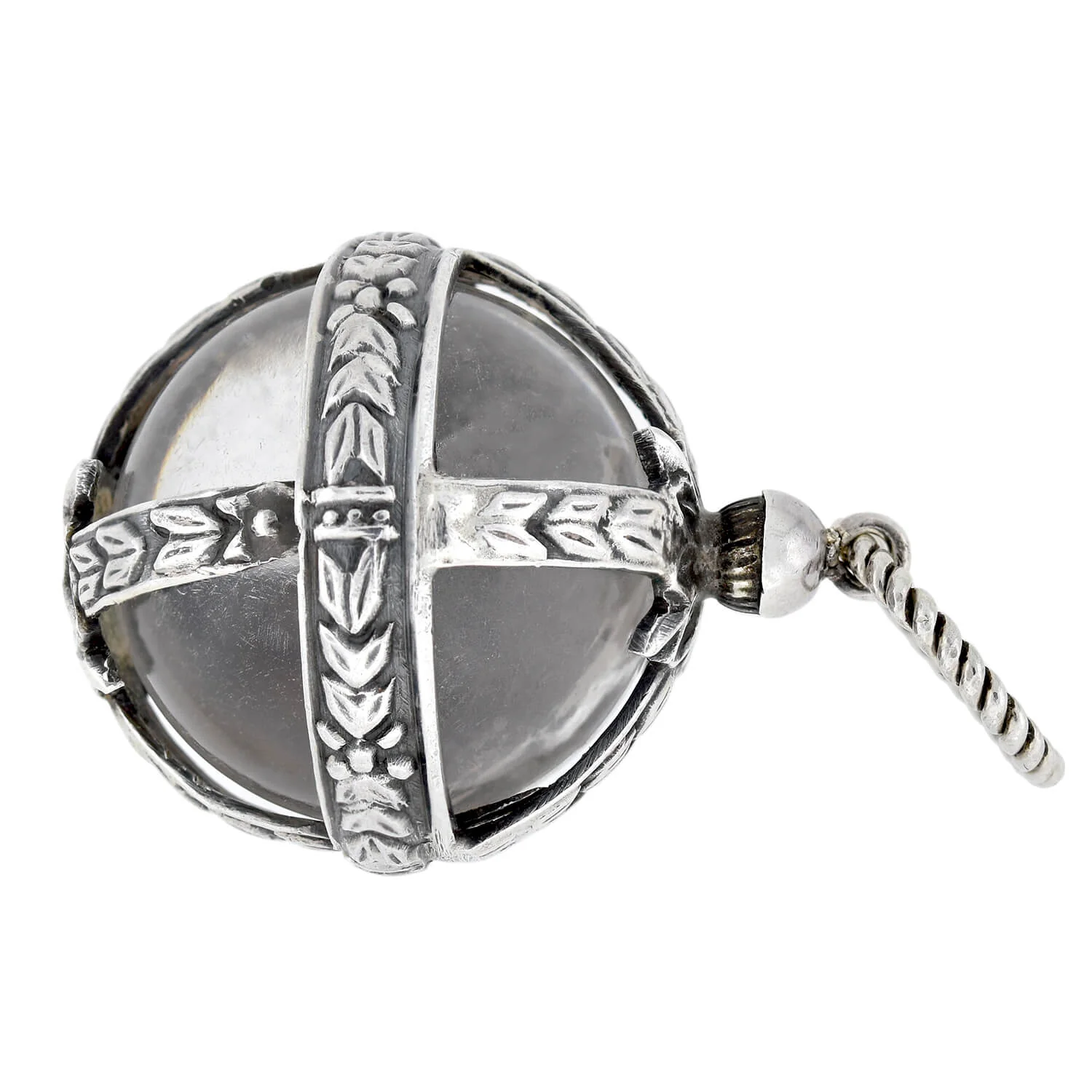 Art Deco Sterling Large Rock Crystal "Pool of Light" Pendant - Image 4