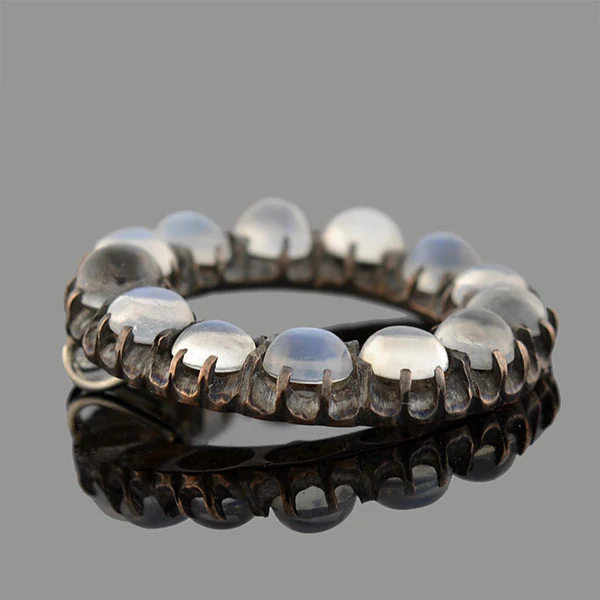 Art Nouveau 9kt/Sterling Moonstone Circle Pendant - Image 4