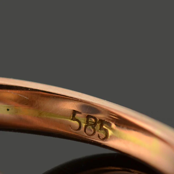 Art Nouveau Platinum + 14kt Mixed Metals Moonstone Ring - Image 6