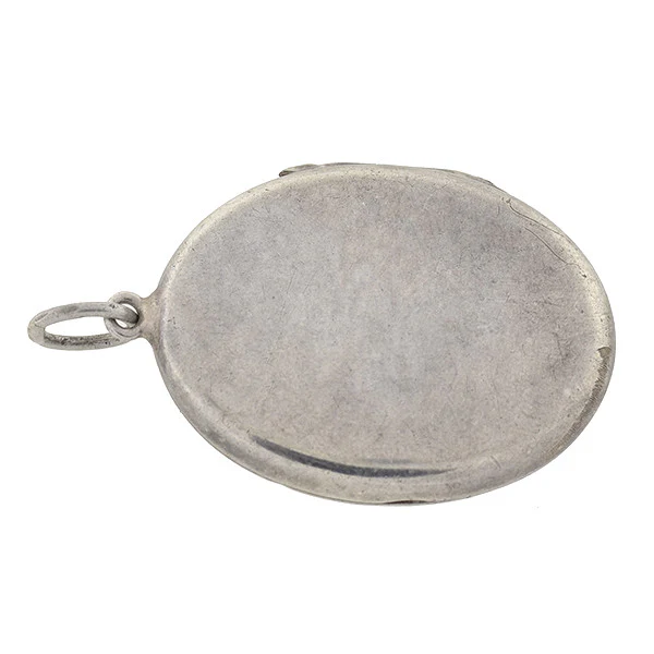 Art Nouveau Sterling Silver Repousse Woman Locket - Image 5