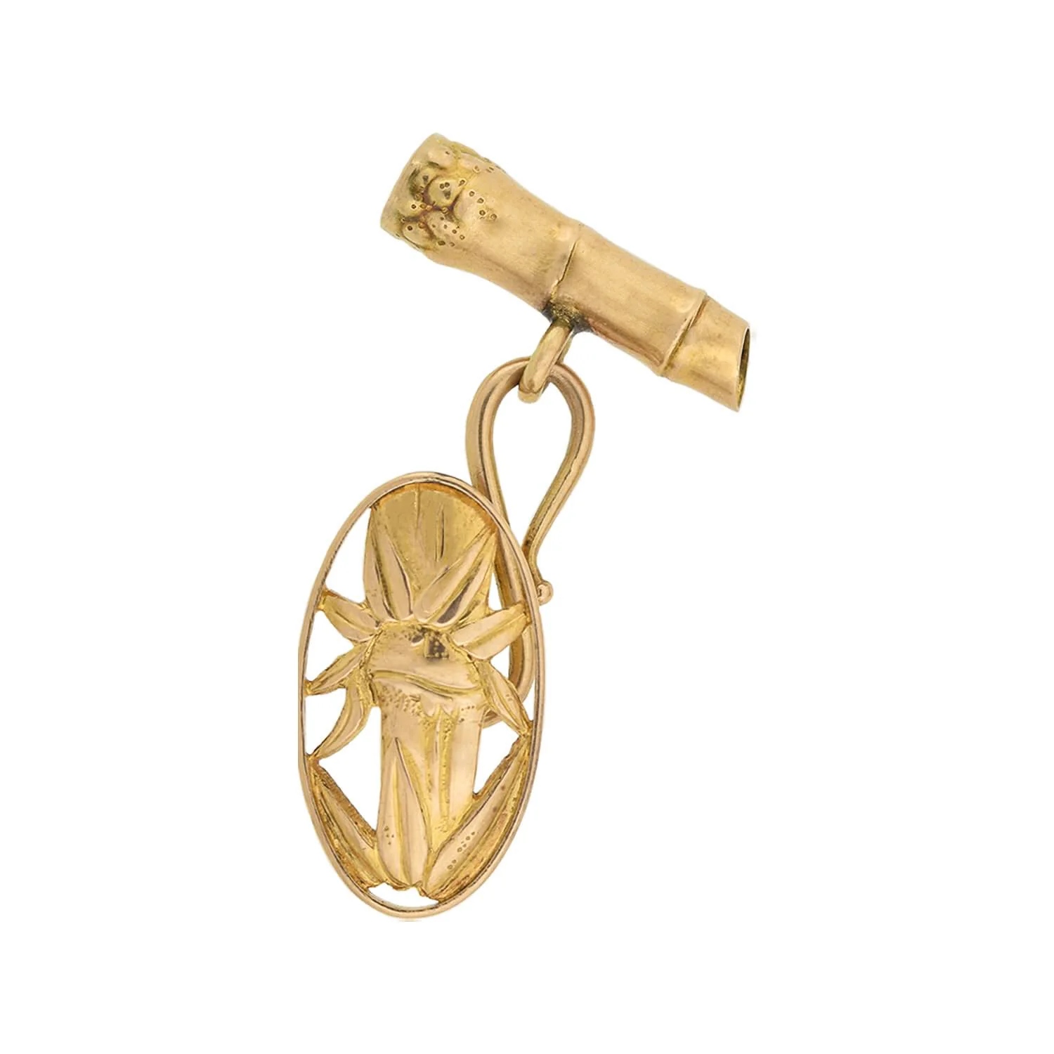 Vintage 18kt Bamboo Motif Double-Sided Cufflinks - Image 2