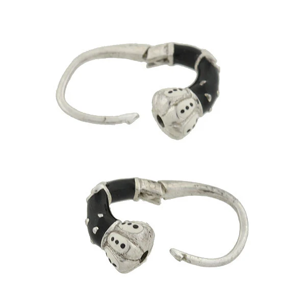 Vintage Sterling & Enamel Blackamoor Earrings - Image 4