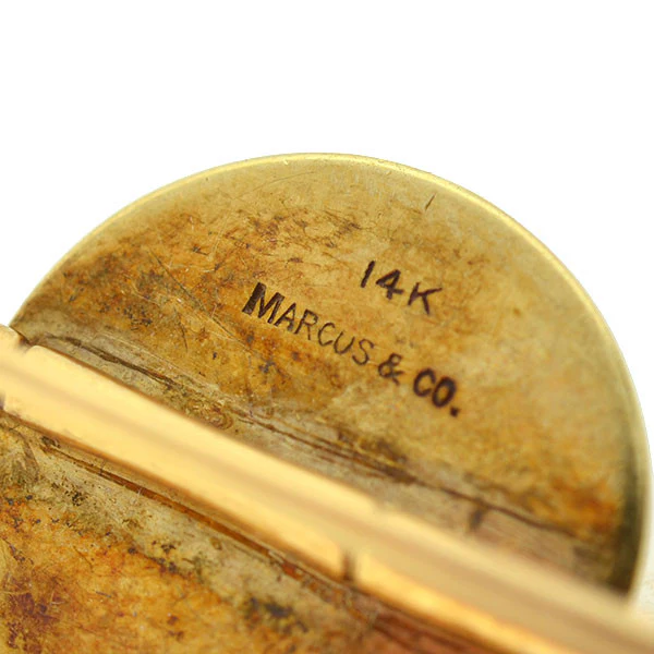 MARCUS & CO. 14kt Crystal Horse & Crop Hunting Pin - Image 7