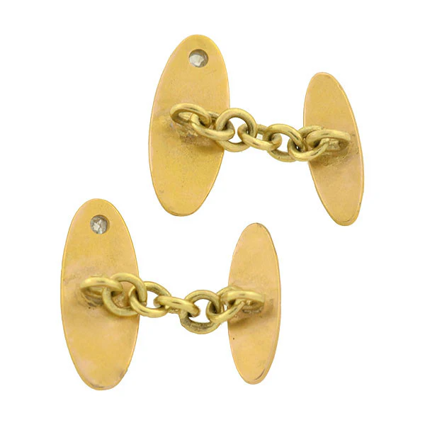 Edwardian 18kt Enamel & Diamond Scarab Cufflinks - Image 4