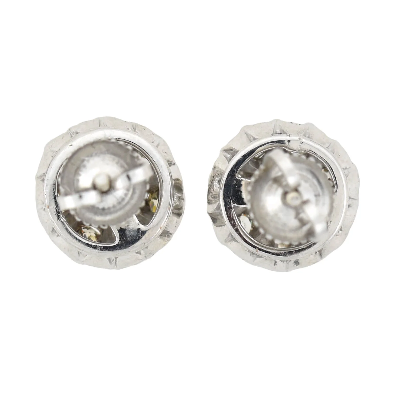 Edwardian 9kt/14kt Sapphire + Diamond Stud Earrings - Image 6
