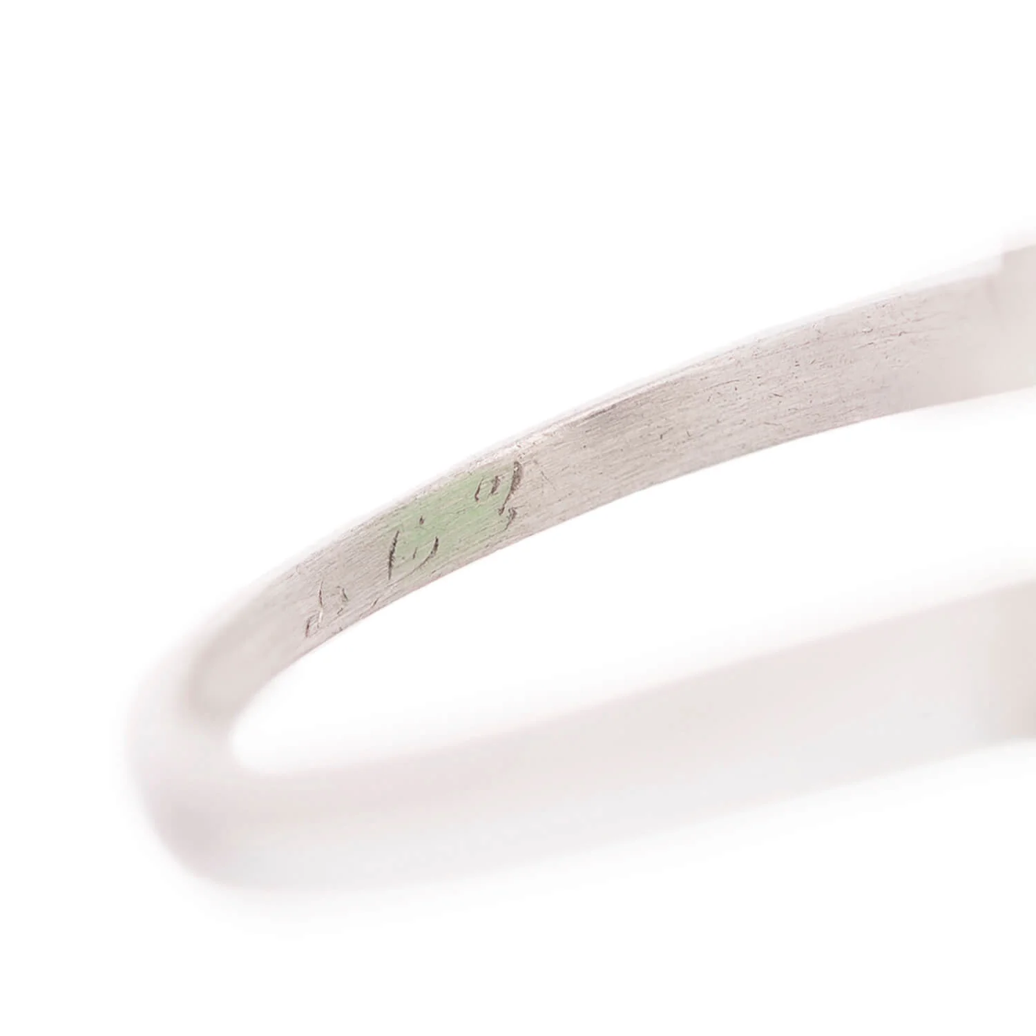 Edwardian Platinum Jade + Diamond Ring (On Hold) - Image 6