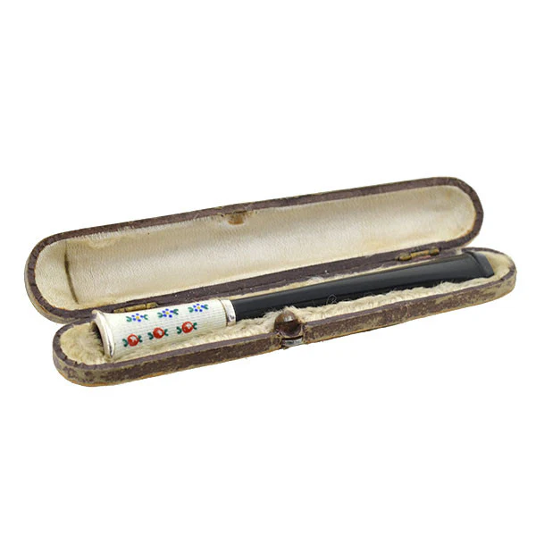 Edwardian Sterling & Enamel Cigarette Holder with Box - Image 6