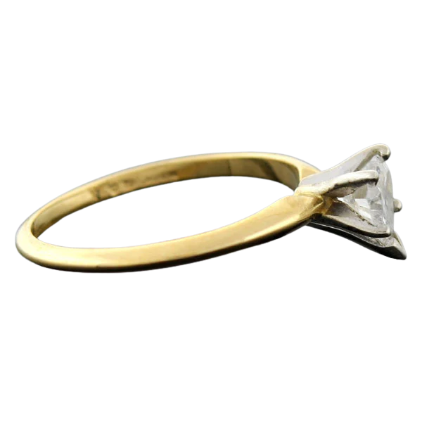 Estate 14kt Heart Diamond Solitaire Engagement Ring 0.45ct - Image 3