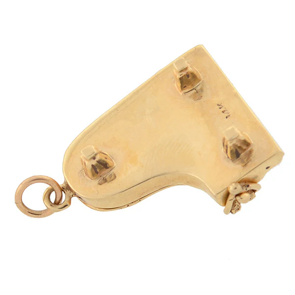 Vintage 14kt Pearl, Sapphire, & Ruby Baby Grand Piano Charm 6.1dwt - Image 3