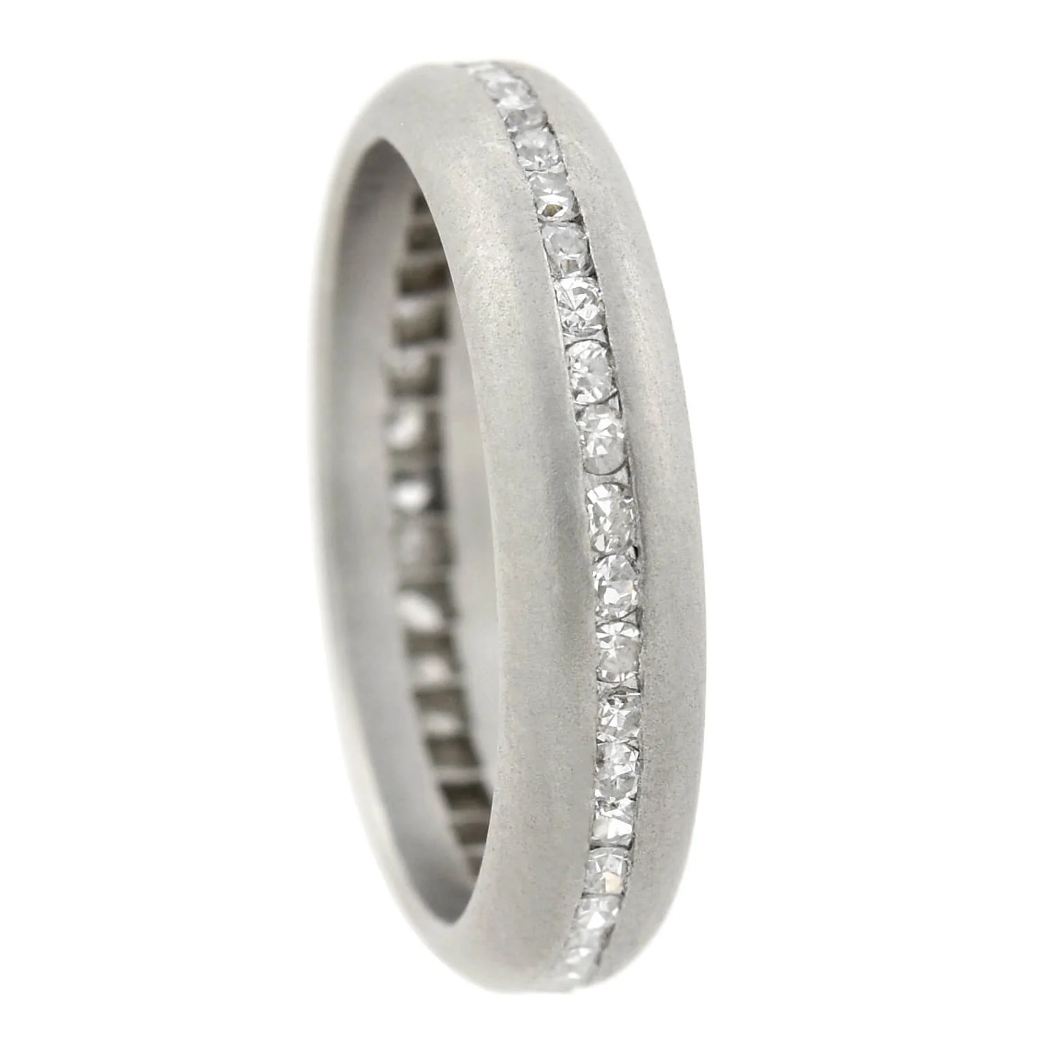 Estate Brushed Platinum Diamond Eternity Band Ring 0.50ctw - Image 5