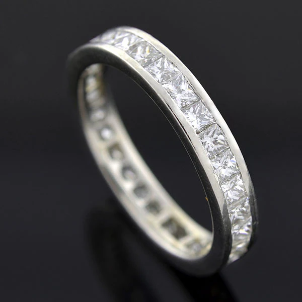 Estate Platinum Princess Cut Diamond Eternity Band 2.00ctw - Image 4