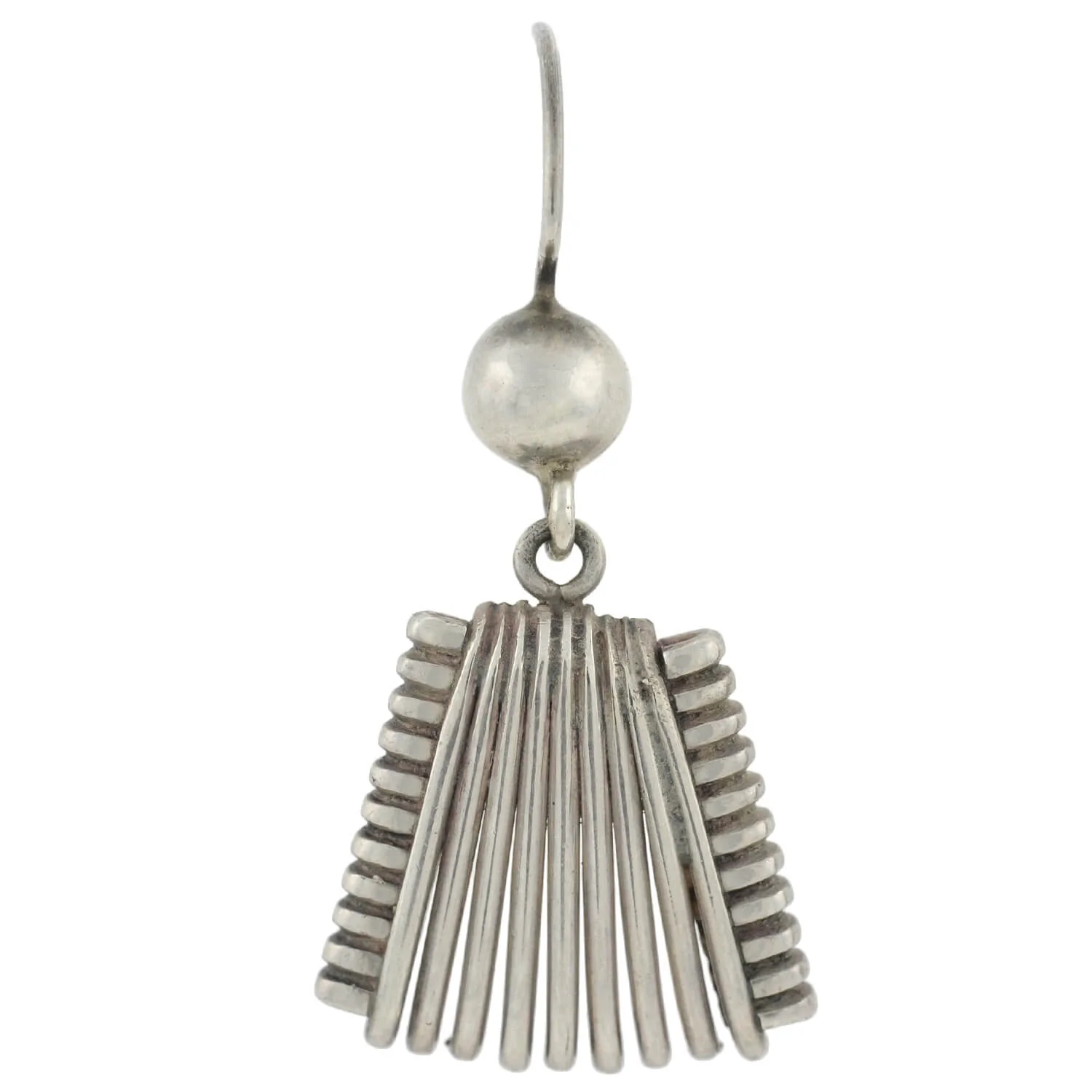 HECTOR AGUILAR Vintage Mexican Taxco Silver Wirework Trapezoid Earrings - Image 2