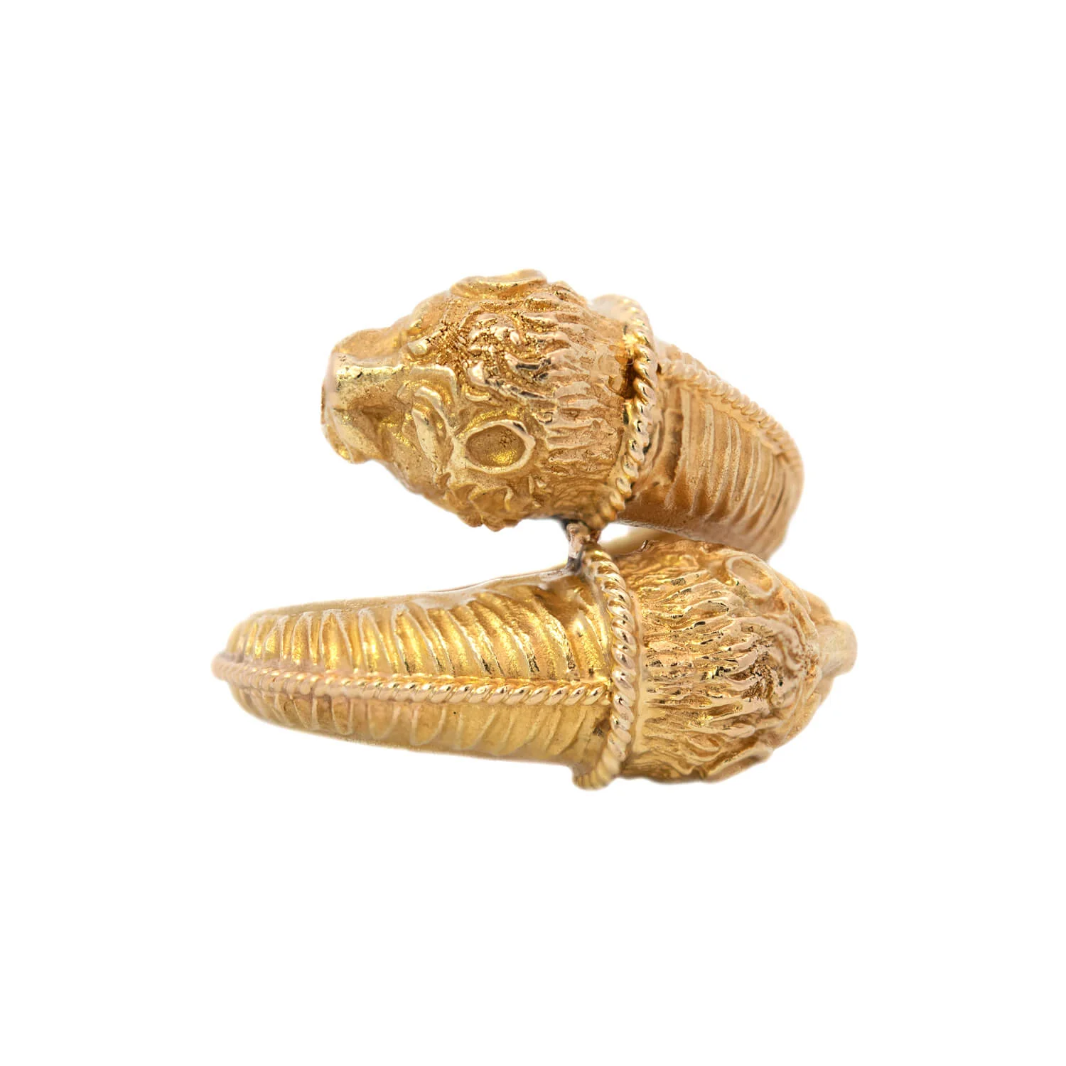 Estate 18k "Lalaounis" Double Lion Head Ring - Image 5