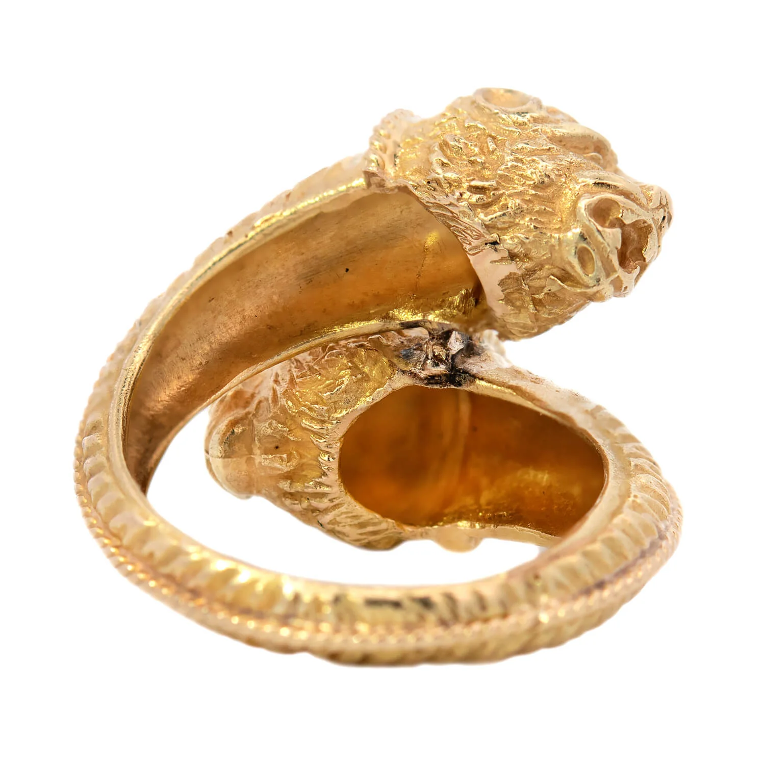 Estate 18k "Lalaounis" Double Lion Head Ring - Image 6
