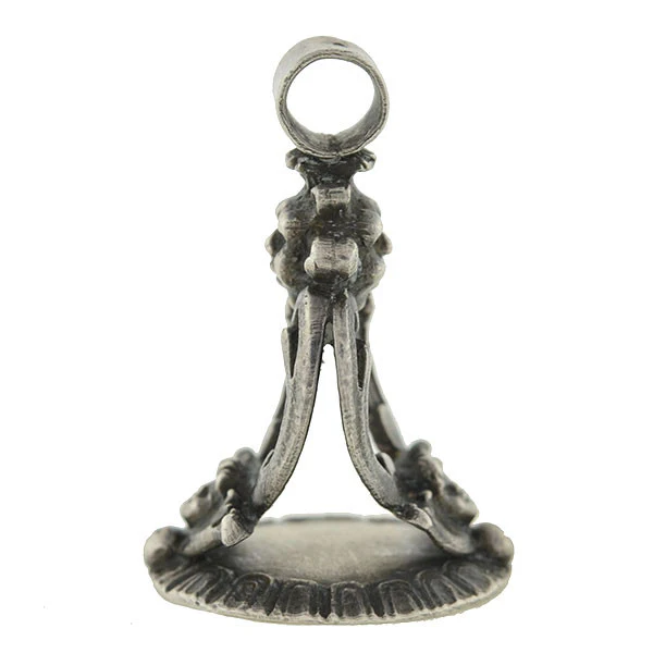 Victorian Sterling Family Crest Cherub Fob - Image 3