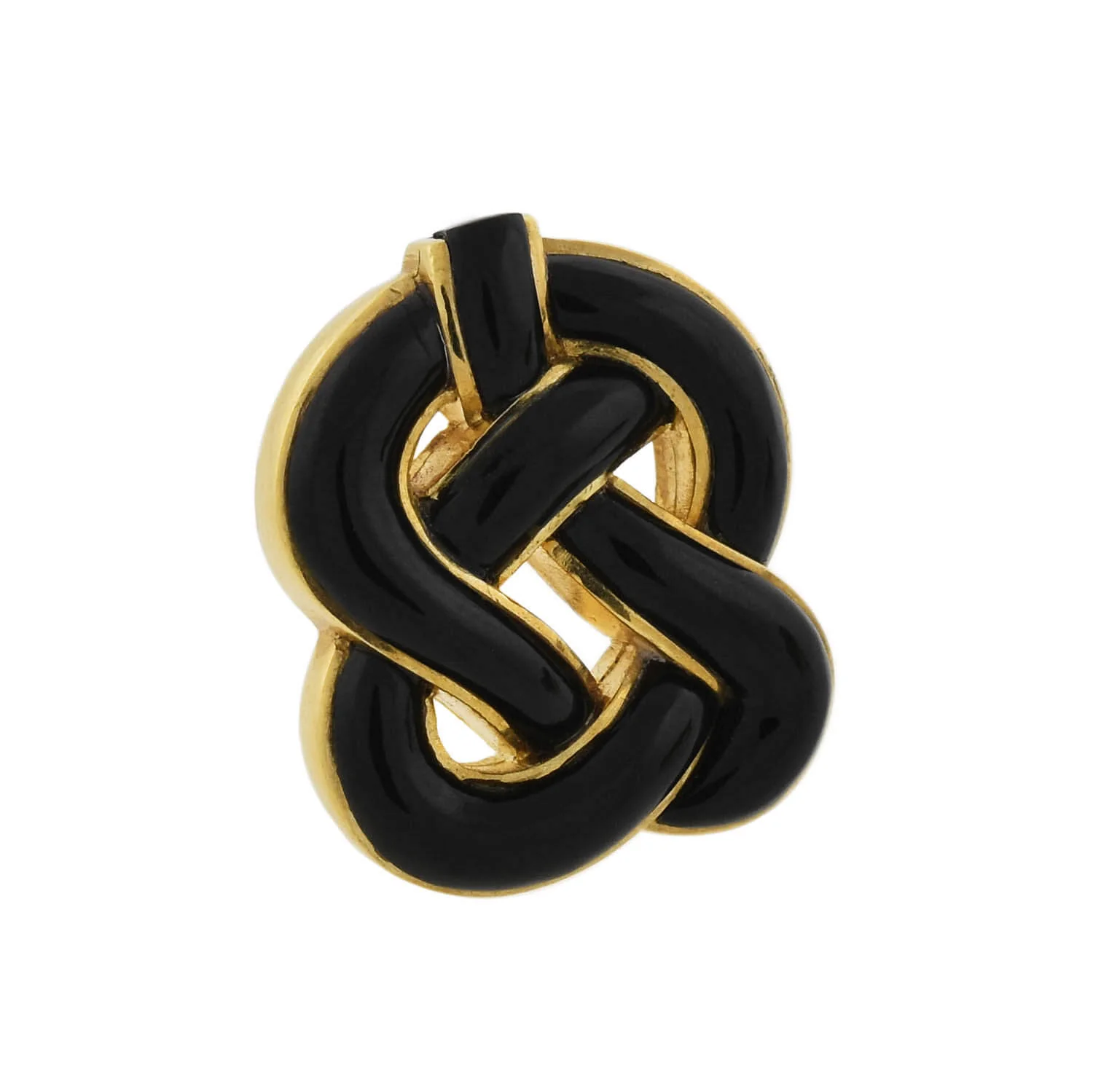 TIFFANY & Co. Vintage 18kt Onyx Knot Clip-On Earrings - Image 6