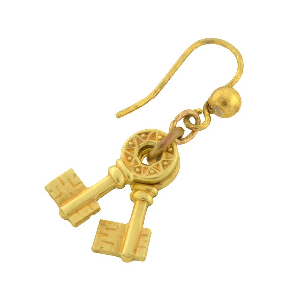 Victorian 10kt Petite Antique Double Key Earrings - Image 2