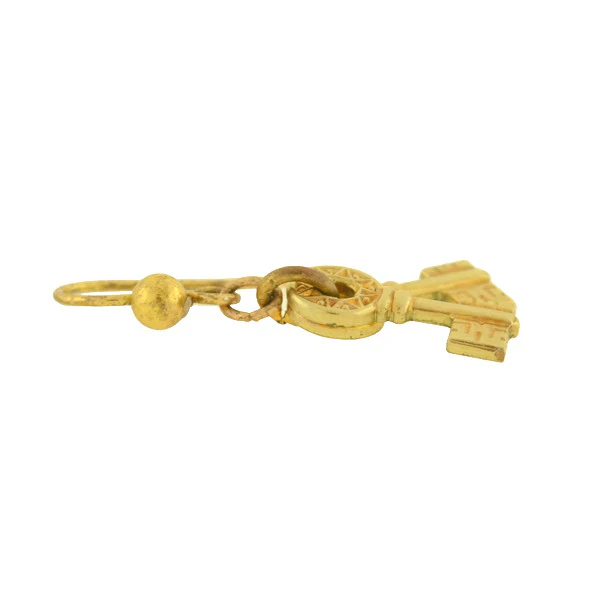 Victorian 10kt Petite Antique Double Key Earrings - Image 5