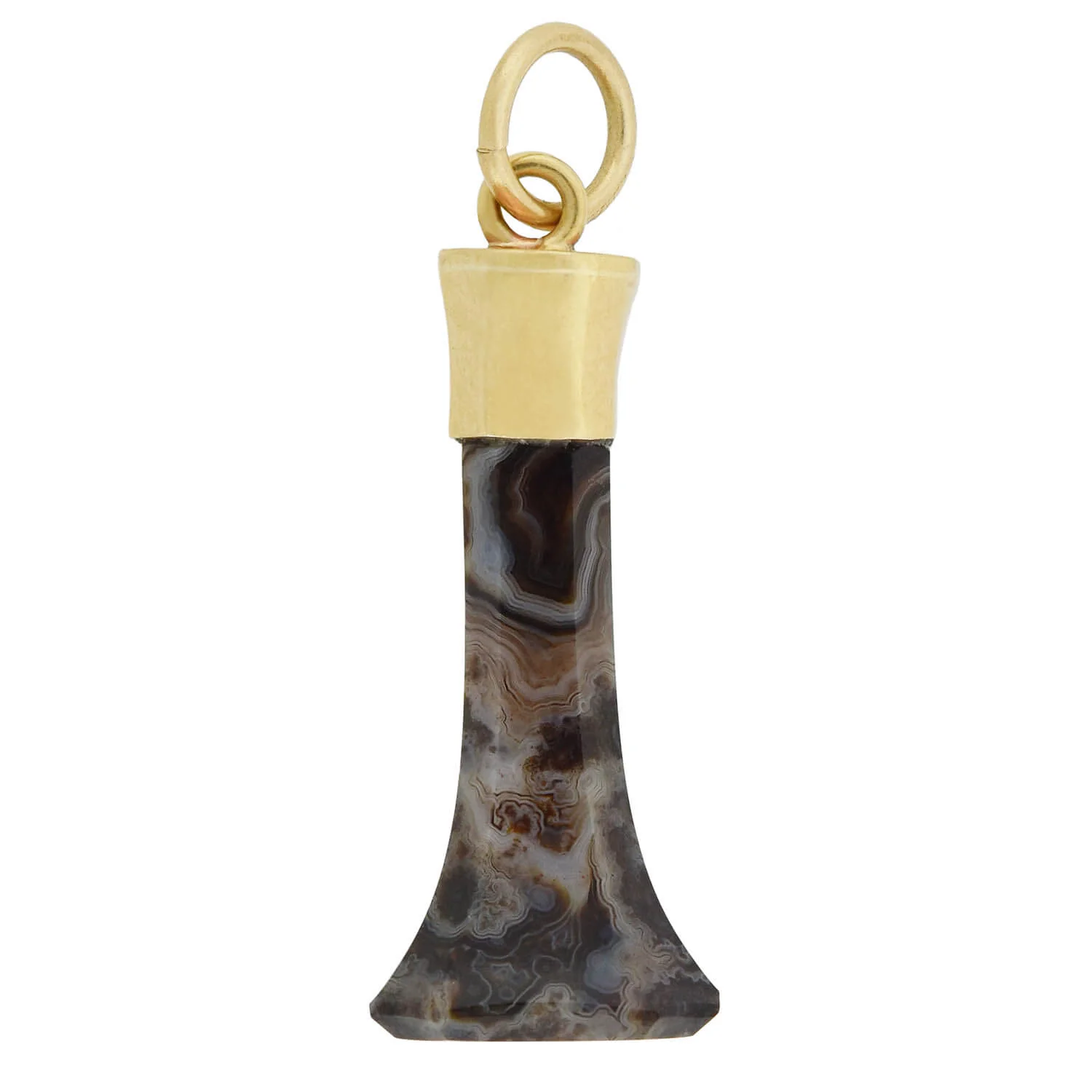Victorian 10kt Yellow Gold + Carved Agate Fob Pendant - Image 4