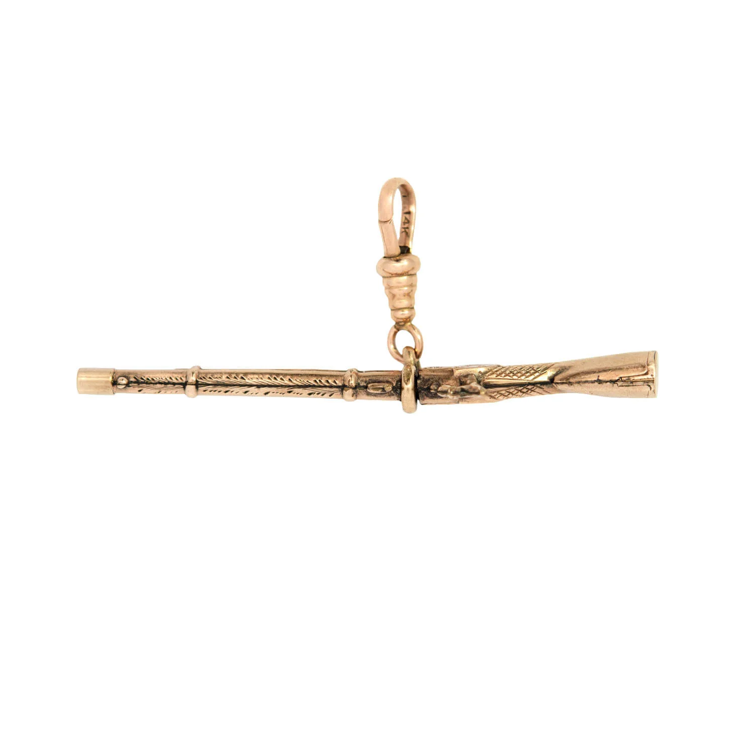 Victorian 14k Hunting Rifle Fob Watch Key Pendant - Image 3