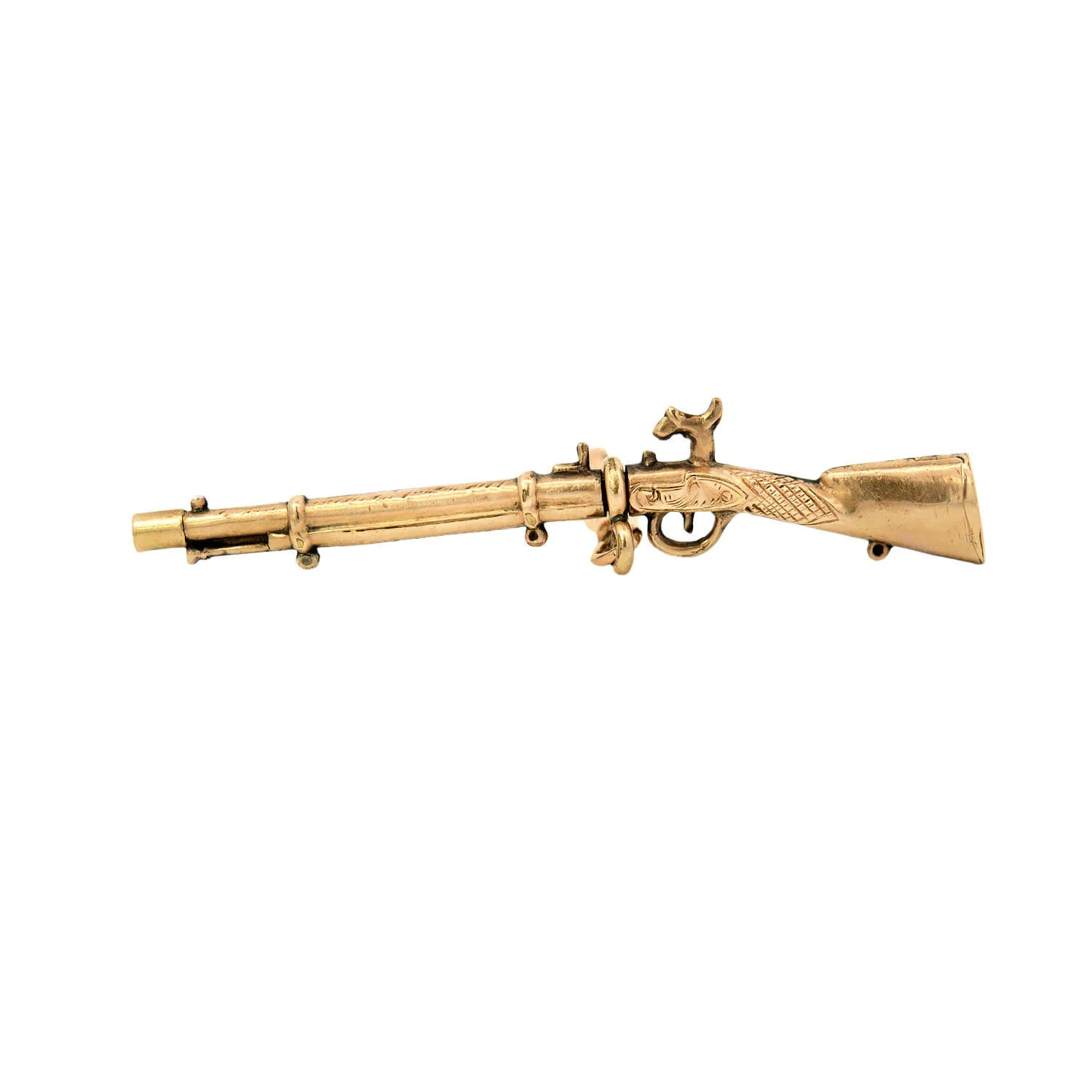 Victorian 14k Hunting Rifle Fob Watch Key Pendant - Image 4