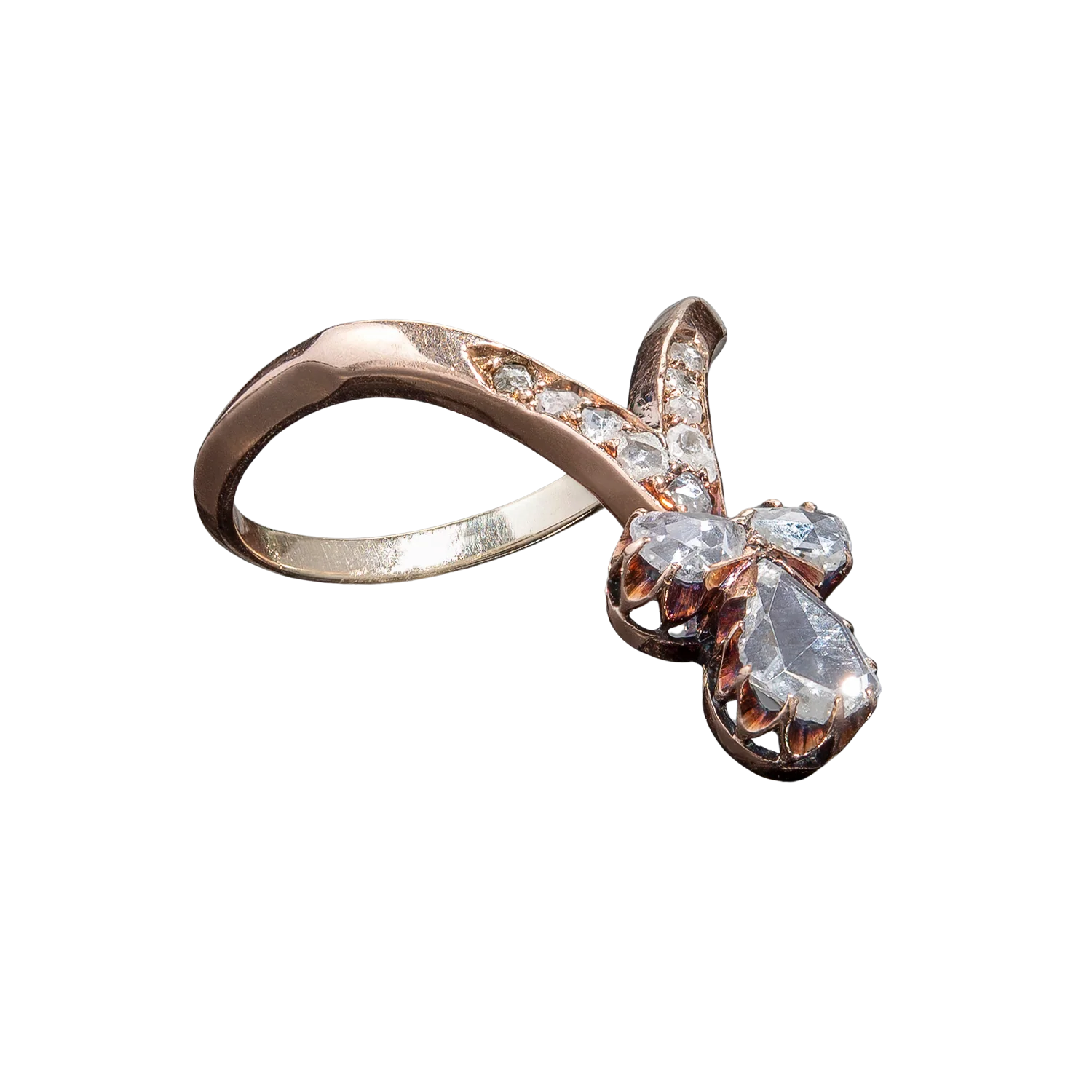 Victorian 14k Rose Cut Diamond Tiara Ring 0.60ct - Image 2