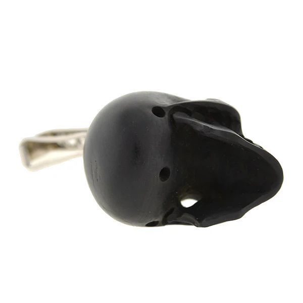 Estate 14kt Carved Jet Skull & Diamond Pendant - Image 6