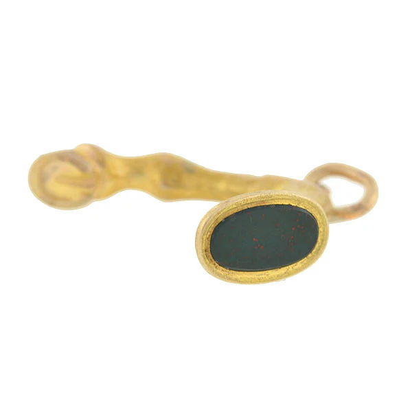 Victorian 14kt Equestrian Horse Leg + Bloodstone Seal Fob Pendant - Image 3