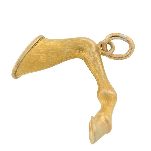 Victorian 14kt Equestrian Horse Leg + Bloodstone Seal Fob Pendant - Image 4