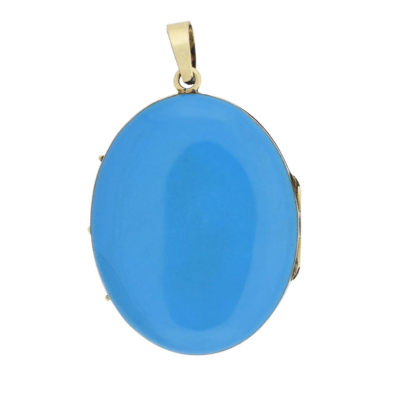 Victorian 14kt Hand Painted Enameled "Bird + Love Letter" Locket - Image 2