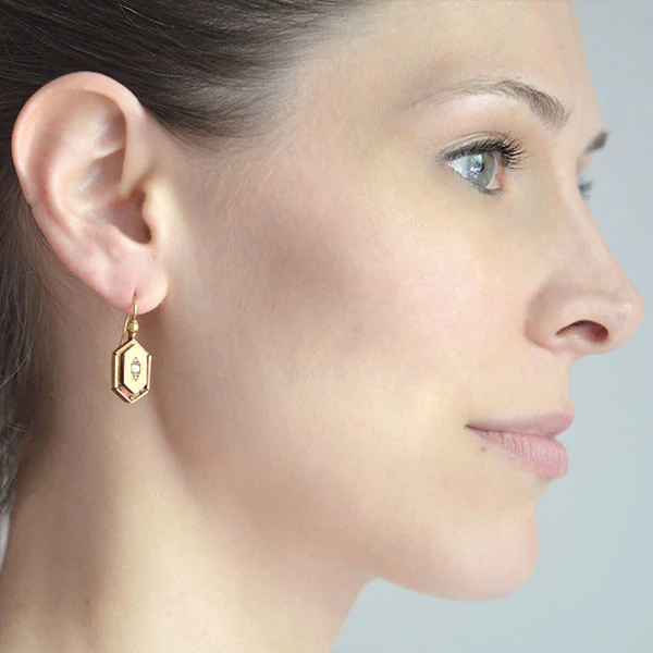 Victorian 14kt Seed Pearl & Diamond Earrings - Image 6