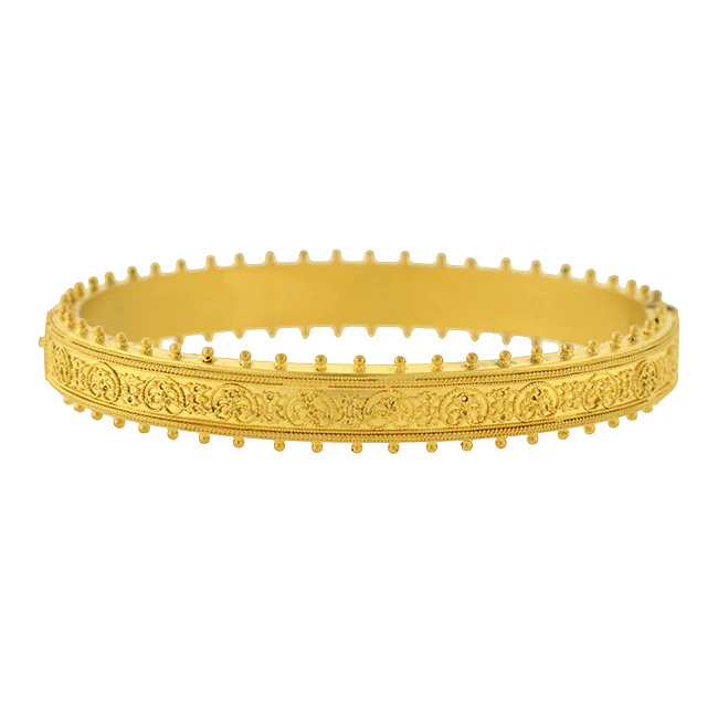Victorian 15kt Etruscan Micro Mosaic Flower Bracelet - Image 3