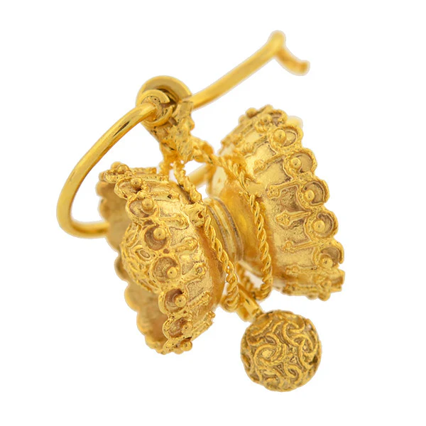 Victorian 15kt Yellow Gold Etruscan Earrings - Image 2
