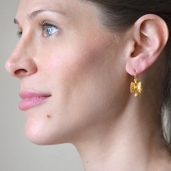 Victorian 15kt Yellow Gold Etruscan Earrings - Image 6