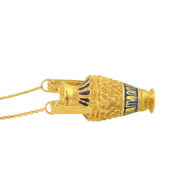 Victorian 18kt Petite Enameled Urn Necklace - Image 4