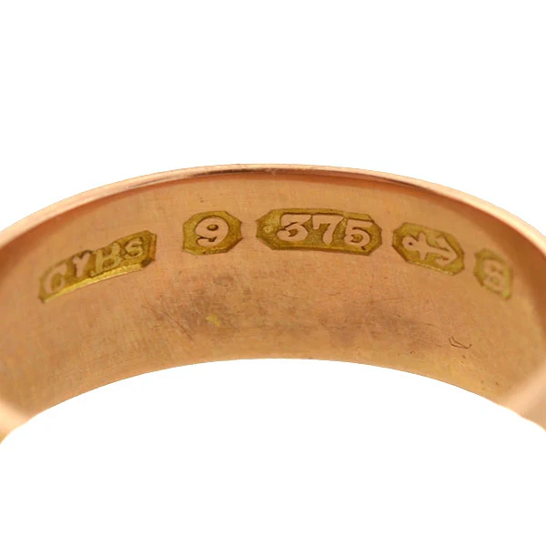 Victorian English 9kt "MIZPAH" Wide Band Ring - Image 6