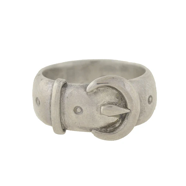 Victorian English Sterling Silver Buckle Ring - Image 3