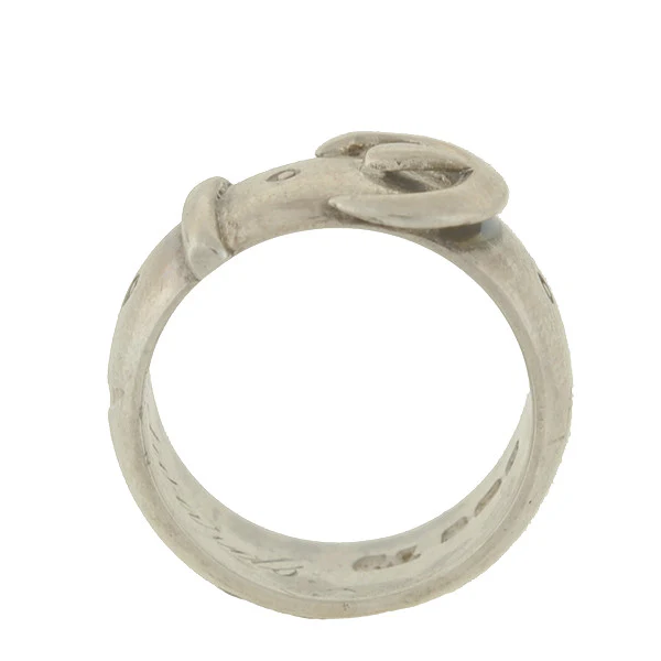 Victorian English Sterling Silver Buckle Ring - Image 4