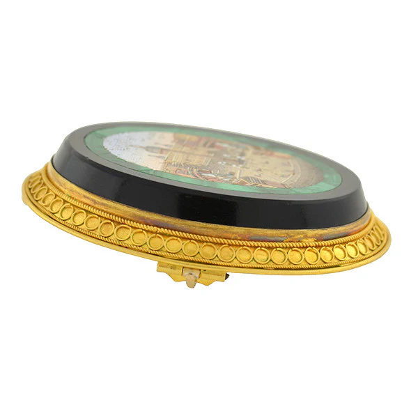 Victorian Large 18kt Vatican City Micro Mosaic Pin/Pendant - Image 5