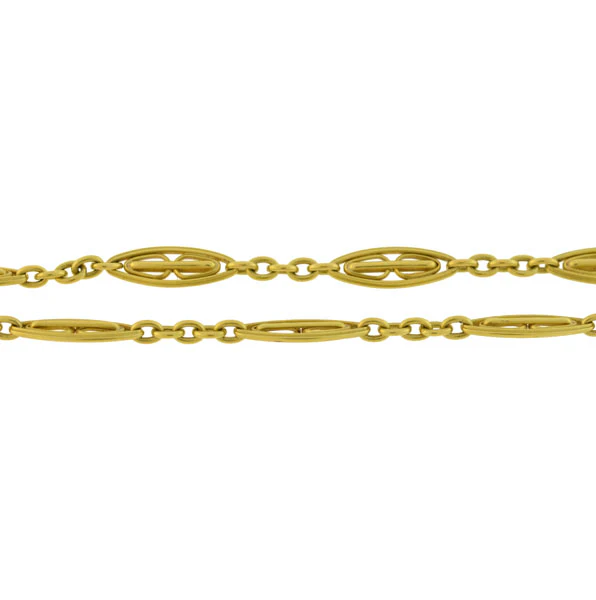 Victorian Long French 18kt Gold Link 60" Chain Necklace 42 Grams - Image 5
