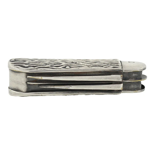 Victorian Silver Plated Pocket Knife Match Safe - Image 4