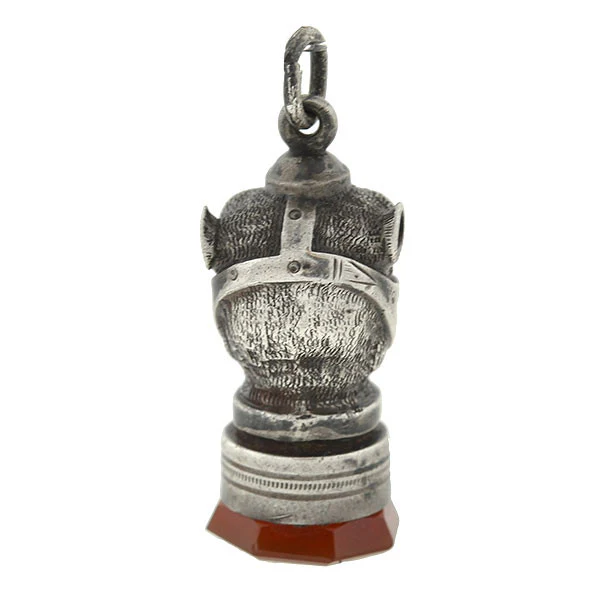 Victorian Sterling & Carnelian Seal Dog Fob/Pendant - Image 3