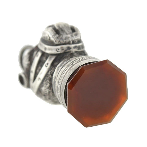 Victorian Sterling & Carnelian Seal Dog Fob/Pendant - Image 6