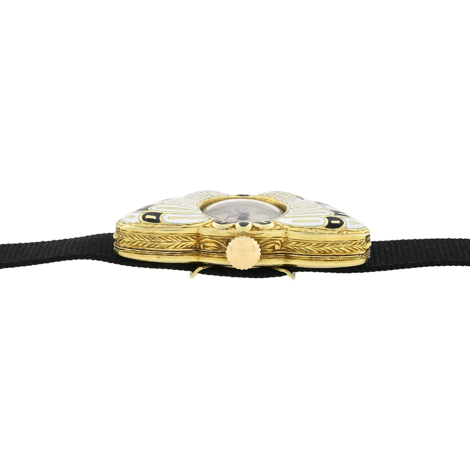 Vintage Sunset Watch Co. Gold Tone Enameled Butterfly Watch - Image 3