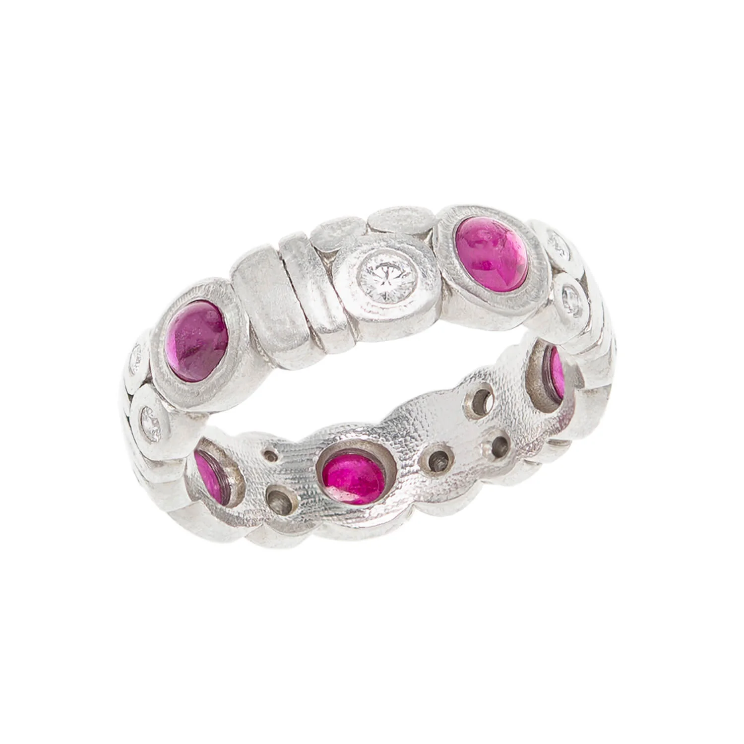 ALEX SEPKUS Estate Platinum Ruby & Diamond Eternity Band - Image 3