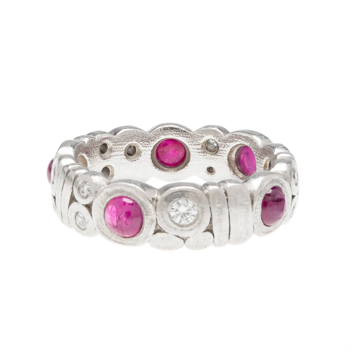 ALEX SEPKUS Estate Platinum Ruby & Diamond Eternity Band - Image 4